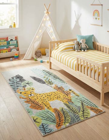 2' 2 x 4' Leopard Whimsy Kids Runner Rug