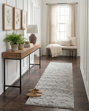  2' 7 x 10' Botanical Shag Runner Rug