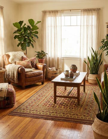 4' 3 x 6' 2 Hand Woven Kilim Afghan Wool Rug