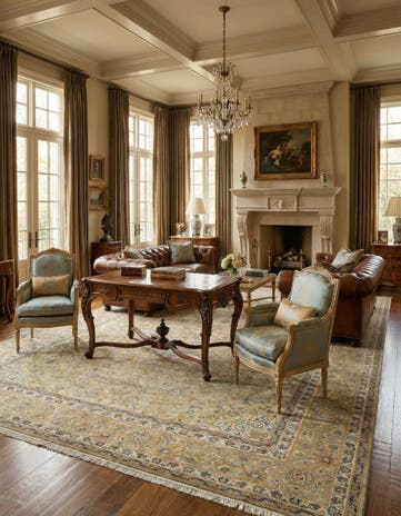 9' 8 x 13' 7 Kashan Wool Rug