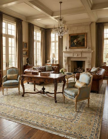 9' 8 x 13' 7 Kashan Wool Rug