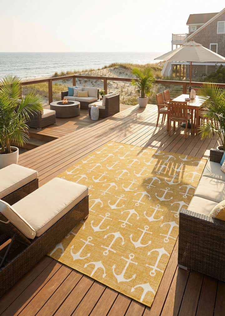 10' x 13' Easy-Clean Coastal Indoor / Outdoor Rug