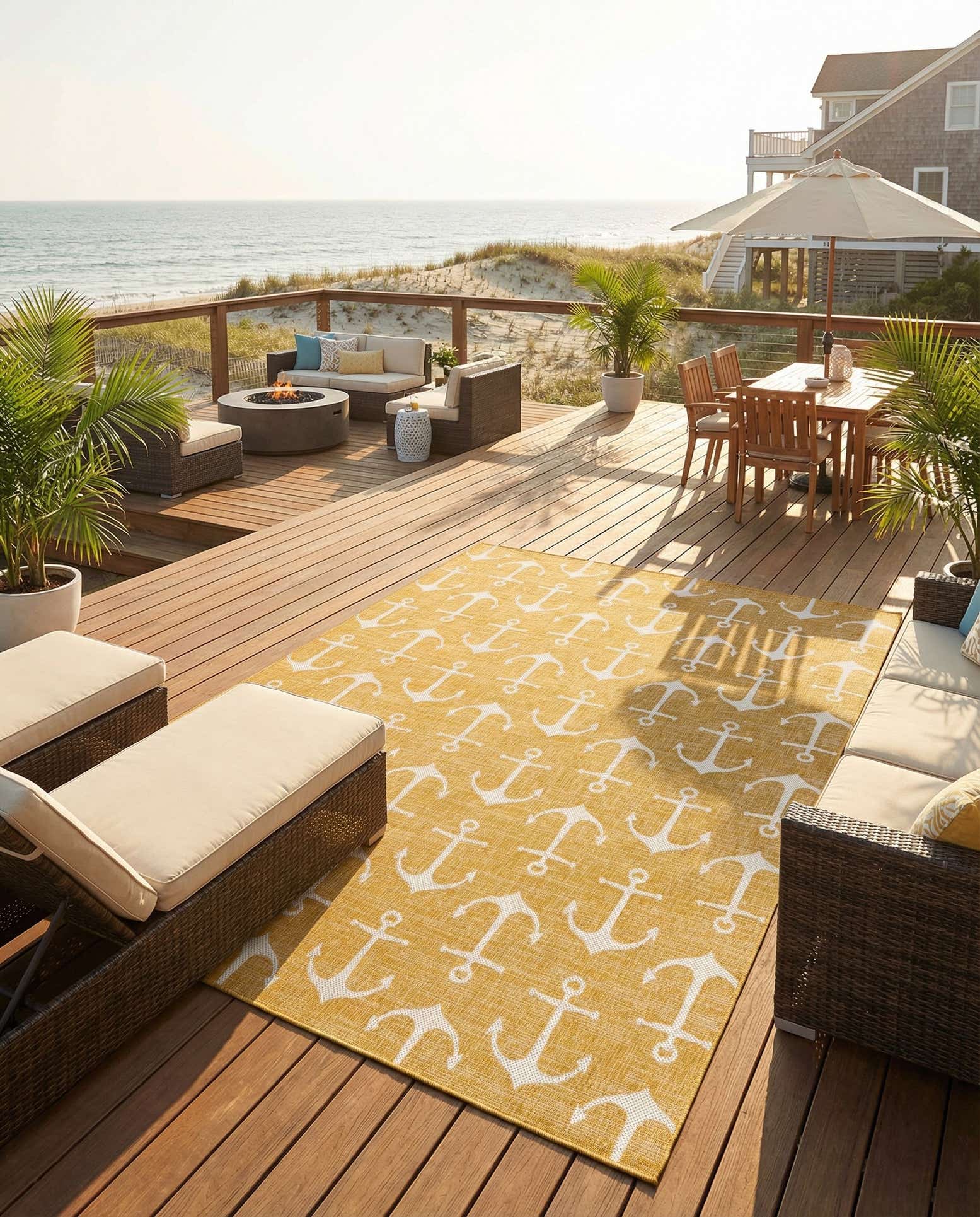 10' x 13' Easy-Clean Coastal Indoor / Outdoor Rug
