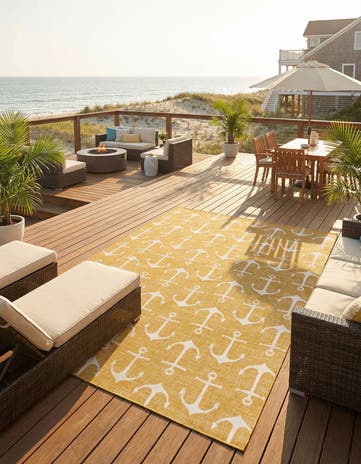 10' x 13' Easy-Clean Coastal Indoor / Outdoor Rug