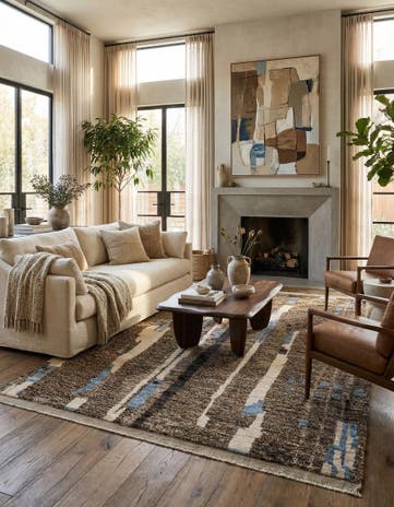 8' x 10' 4 Hand Knotted Beni Marok Rug