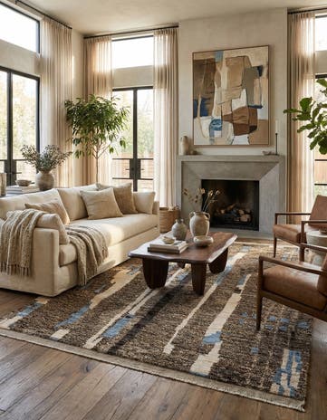 8' x 10' 4 Hand Knotted Beni Marok Rug