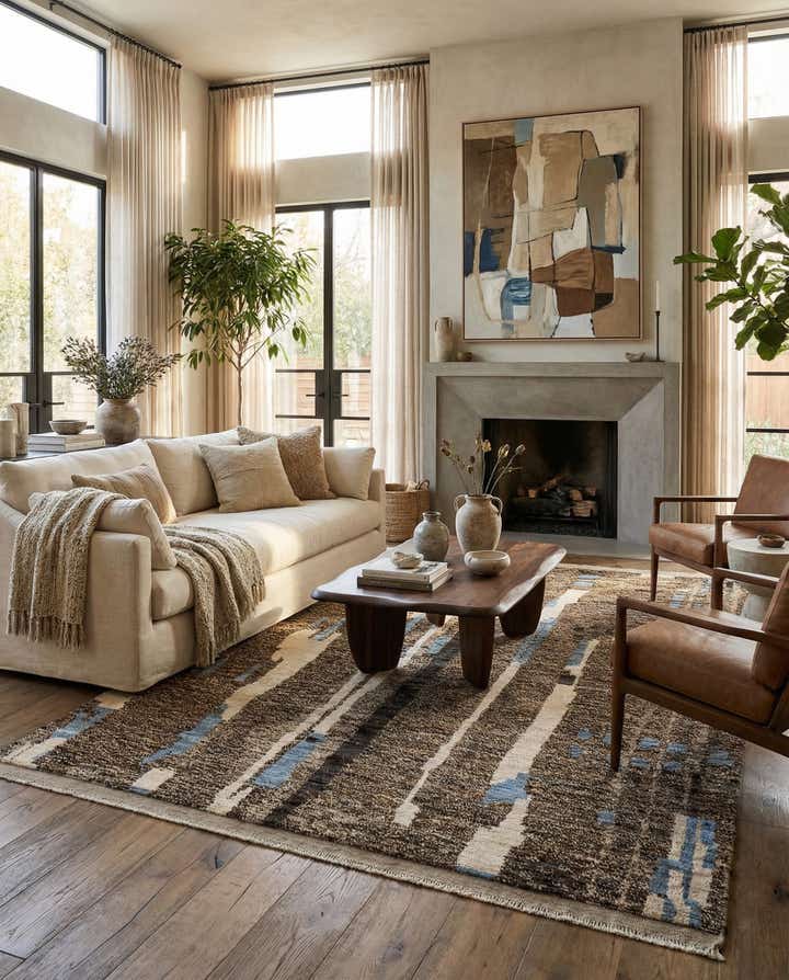 8' x 10' 4 Hand Knotted Beni Marok Rug