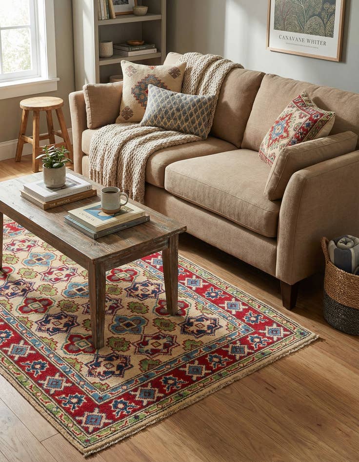 Detail image of 2' 8 x 4' 2  Hand Knotted Kazak Rug