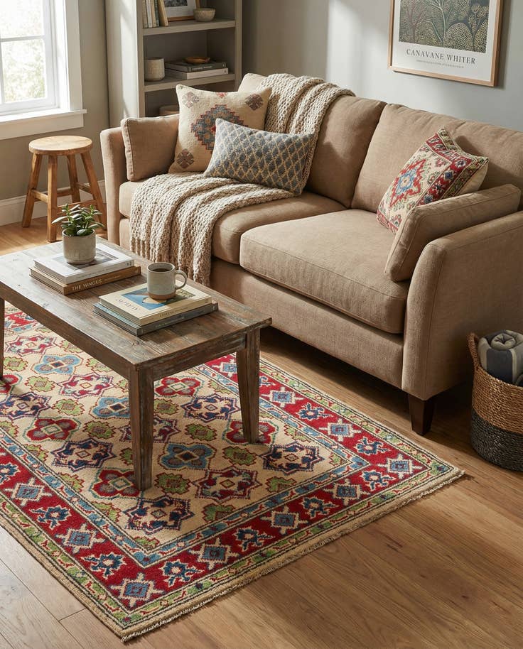 Detail image of 2' 8 x 4' 2 Hand Knotted Kazak Rug