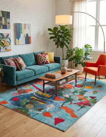 7' 10 x 10' Washable Vivid Rug