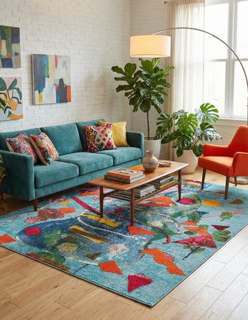 7' 10 x 10' Washable Vivid Rug