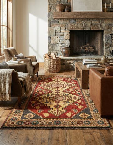 4' x 7' 8 Gabbeh Wool Rug