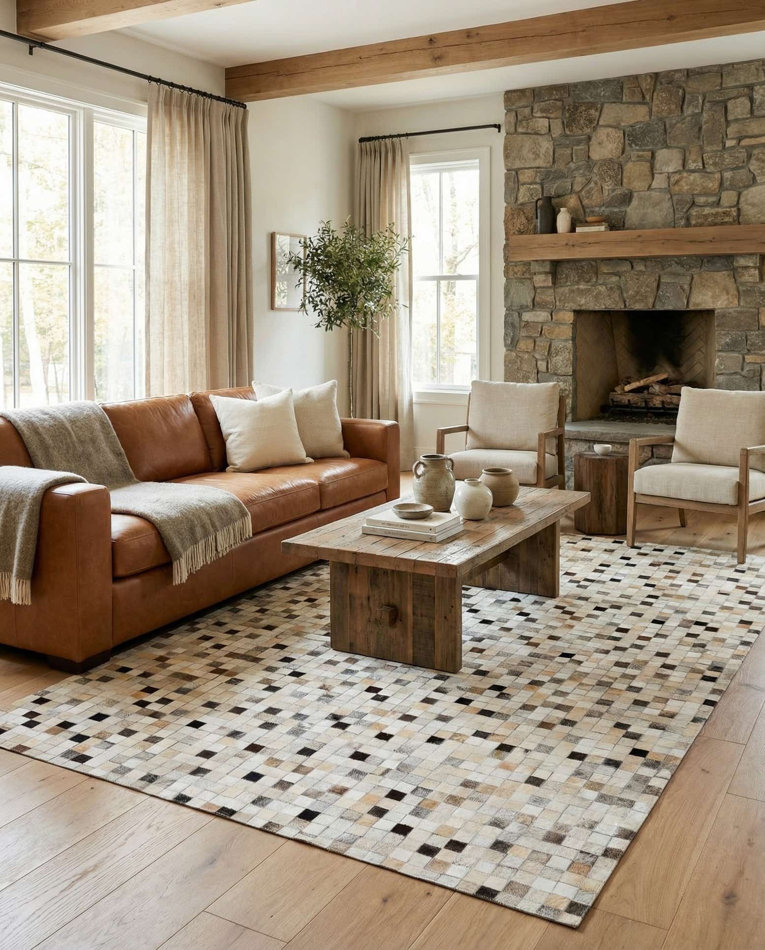 5' x 7' 11 Cowhide Stocks Rug