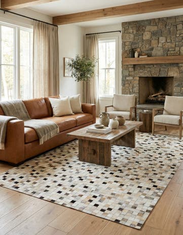 5' x 7' 11 Cowhide Stocks Rug