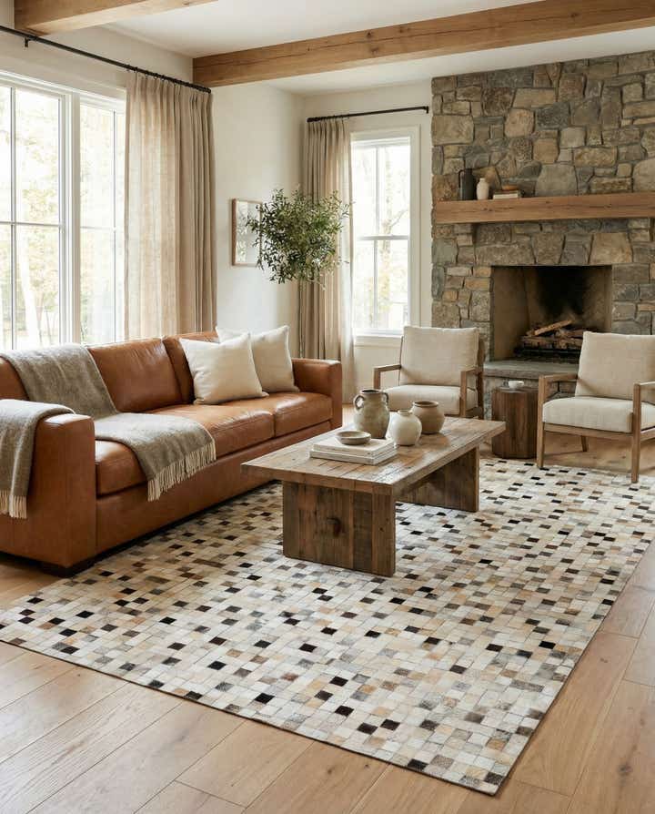 5' x 7' 11 Cowhide Stocks Rug