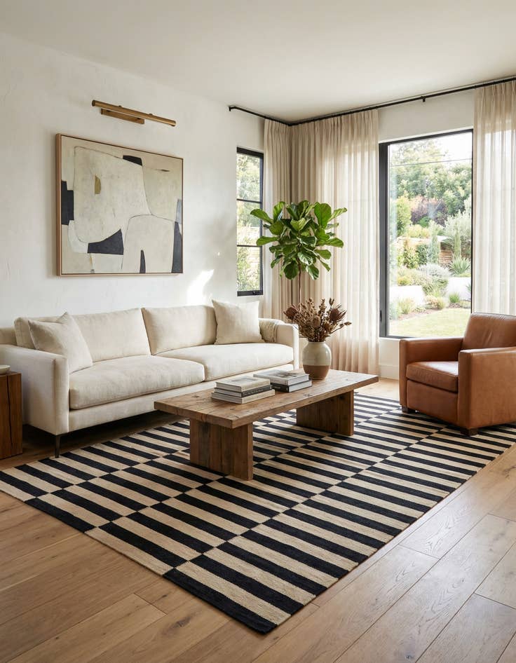 Detail image of  5' 7 x 7' 10  Hand Woven Kilim Modern Wool Rug