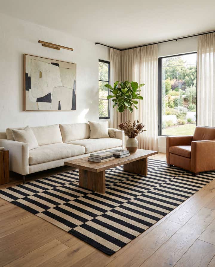 5' 7 x 7' 10 Hand Woven Kilim Modern Wool Rug