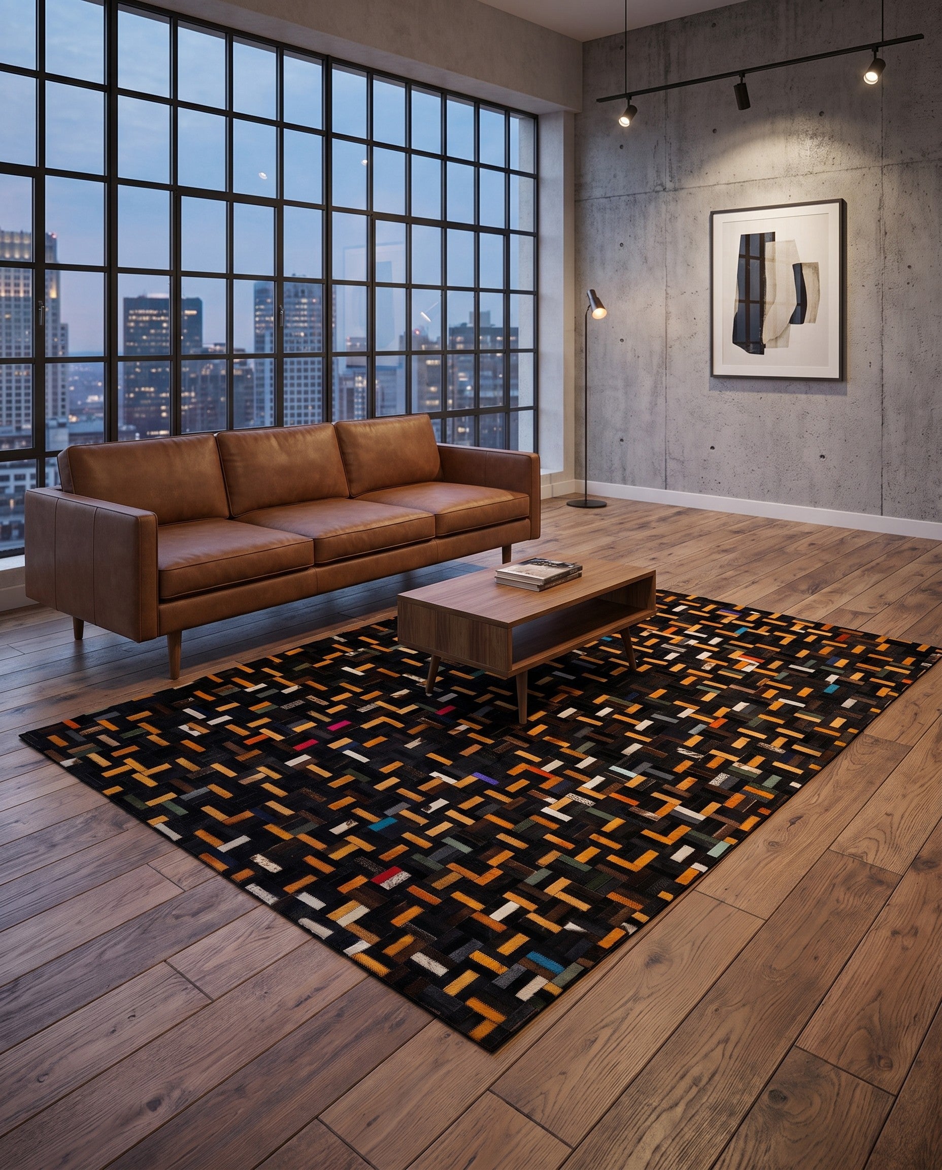 5' 1 x 8' 1 Cowhide - Patchwork Rug