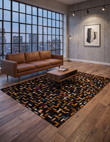 5' 1 x 8' 1 Cowhide - Patchwork Rug