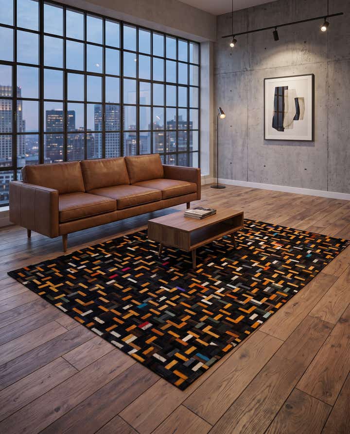 5' 1 x 8' 1 Cowhide - Patchwork Rug