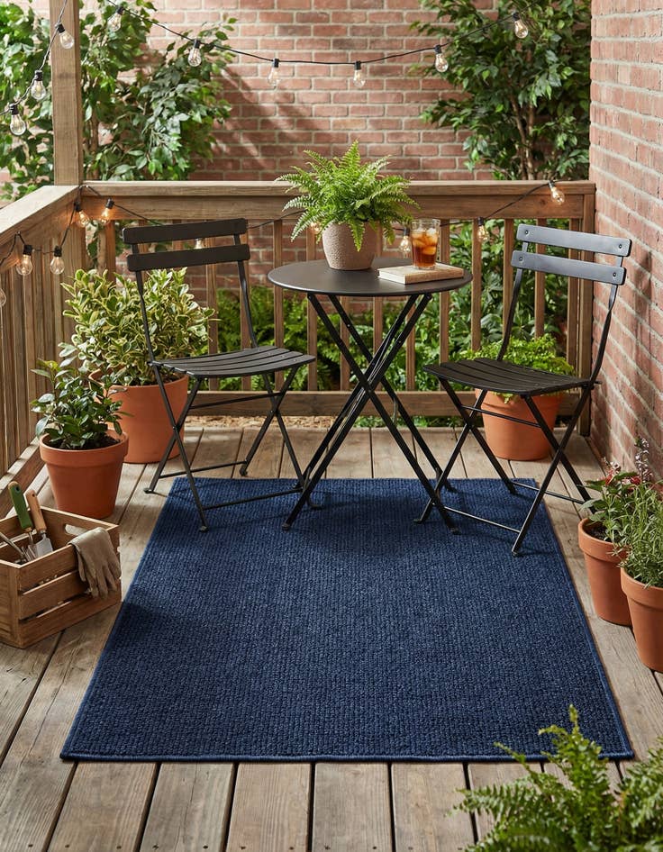 Detail image of 2' x 3' 1  Washable Solid Indoor / Outdoor Rug