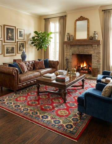 6' 4 x 9' 9 Hand Knotted Kazak Rug