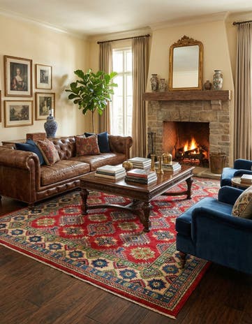 6' 4 x 9' 9 Hand Knotted Kazak Rug