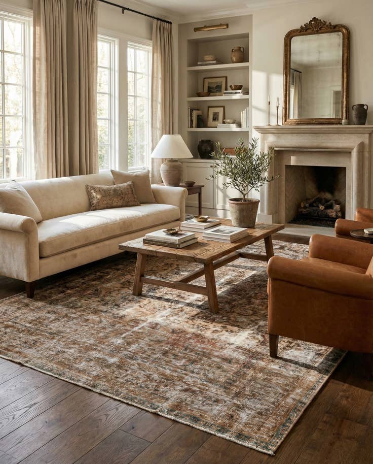 Detail image of 6' 4 x 9' 5 Hand Knotted Ultra Vintage Persian Wool Rug