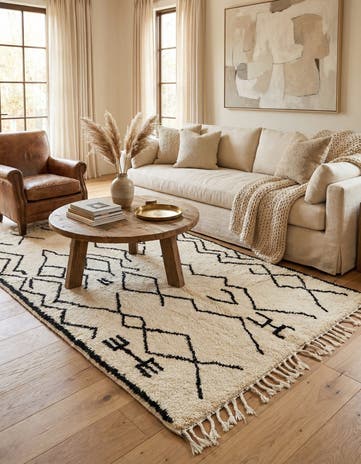 4' 10 x 7' 9 Hand Knotted Moroccan Wool Rug