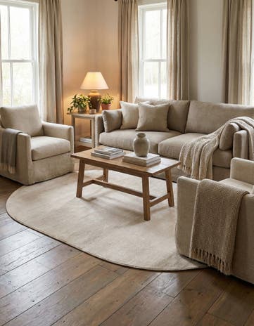 Ivory Finsbury Oval Rug