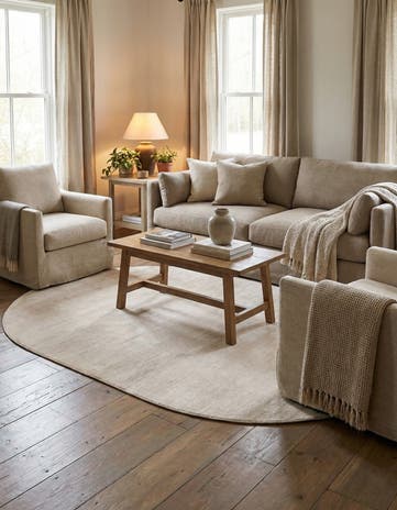 Ivory Finsbury Oval Rug