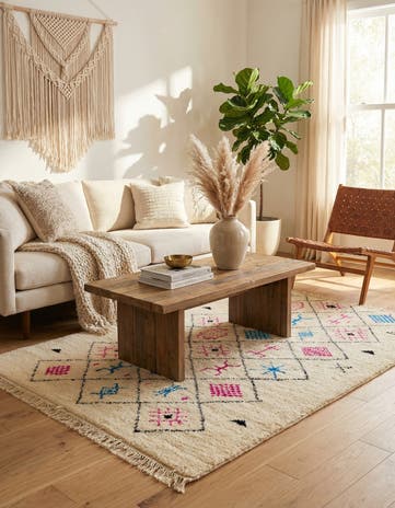 5' 2 x 7' 9 Hand Knotted Moroccan Wool Rug