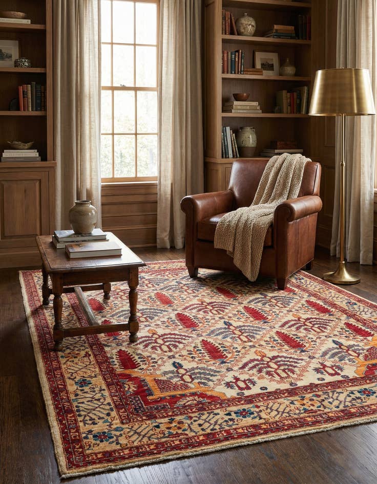 Detail image of 4' 10 x 6' 5  Hand Knotted Ariana Ziegler Oriental Rug