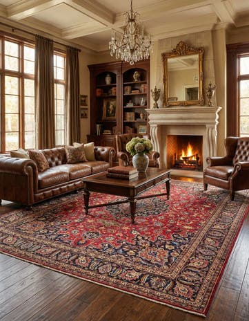 9' 6 x 12' 7 Hand Knotted Mashad Persian Wool Rug