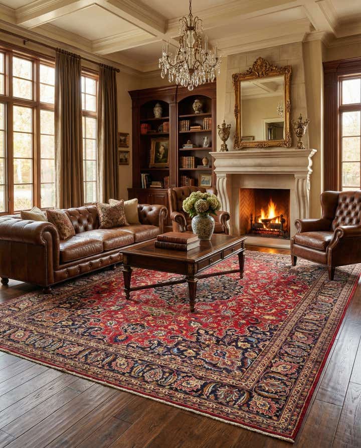 9' 6 x 12' 7 Hand Knotted Mashad Persian Wool Rug