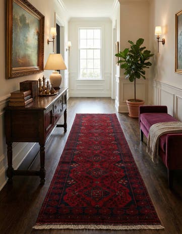 2' 8 x 9' 8 Hand Knotted Khal Mohammadi Wool Runner Rug