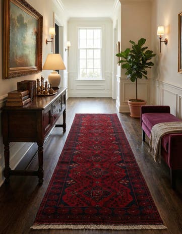 2' 8 x 9' 8 Hand Knotted Khal Mohammadi Wool Runner Rug