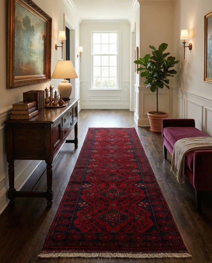 2' 8 x 9' 8 Hand Knotted Khal Mohammadi Wool Runner Rug