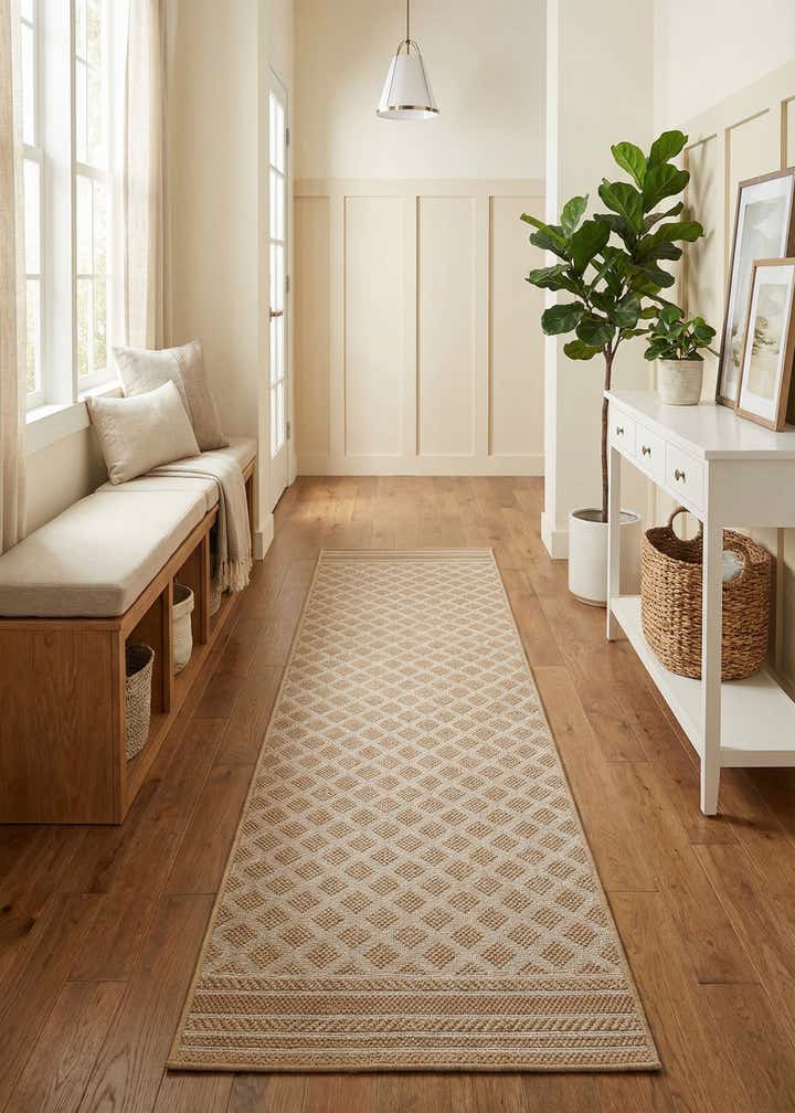 2' 7 x 12' Easy-Clean Trellis Indoor / Outdoor Runner Rug