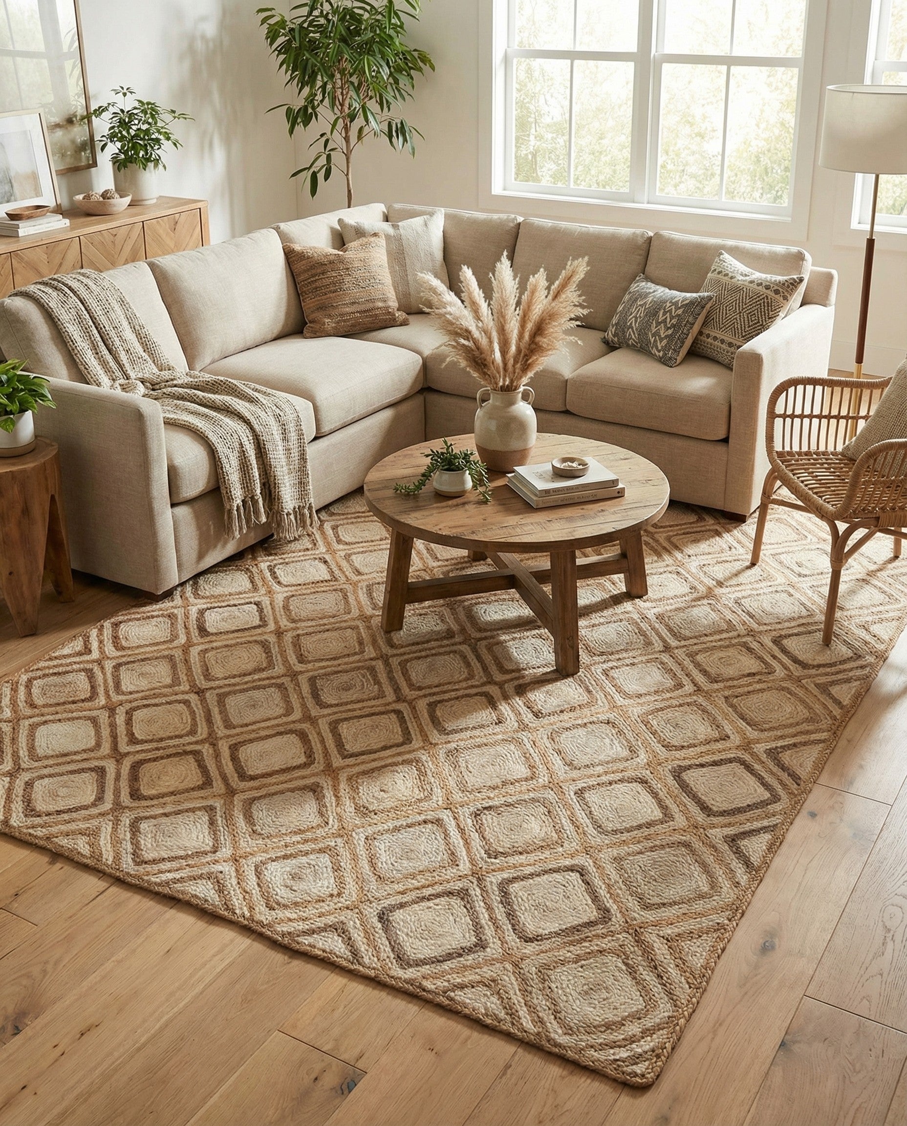  9' x 12' 2  Hand Braided Jute Rug