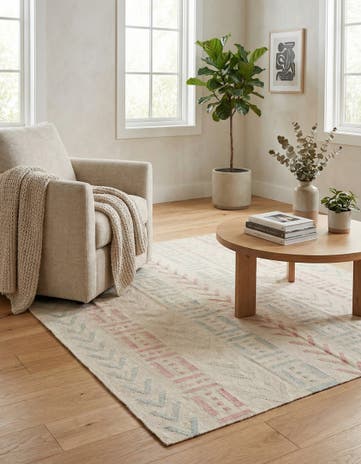 5' 2 x 5' 11 Hand Woven Kilim Modern Wool Square Rug