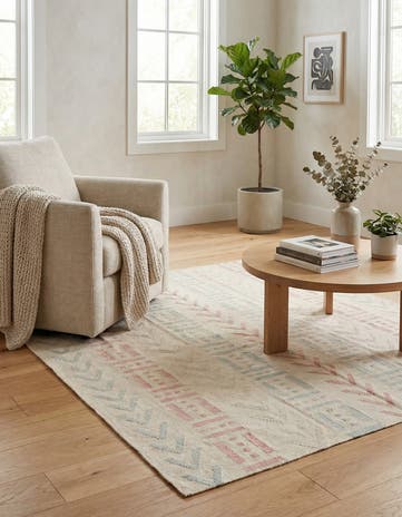 5' 2 x 5' 11 Hand Woven Kilim Modern Wool Square Rug