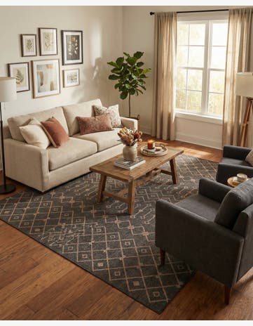 7' 10 x 10' Easy-Clean Trellis Indoor / Outdoor Rug