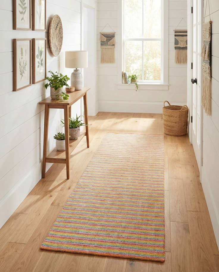 Detail image of 2' 7 x 8' Hand Woven Happy Rugs Happy Home Wool Runner