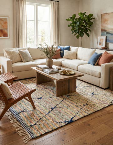 5' 2 x 8' Hand Knotted Moroccan Wool Rug