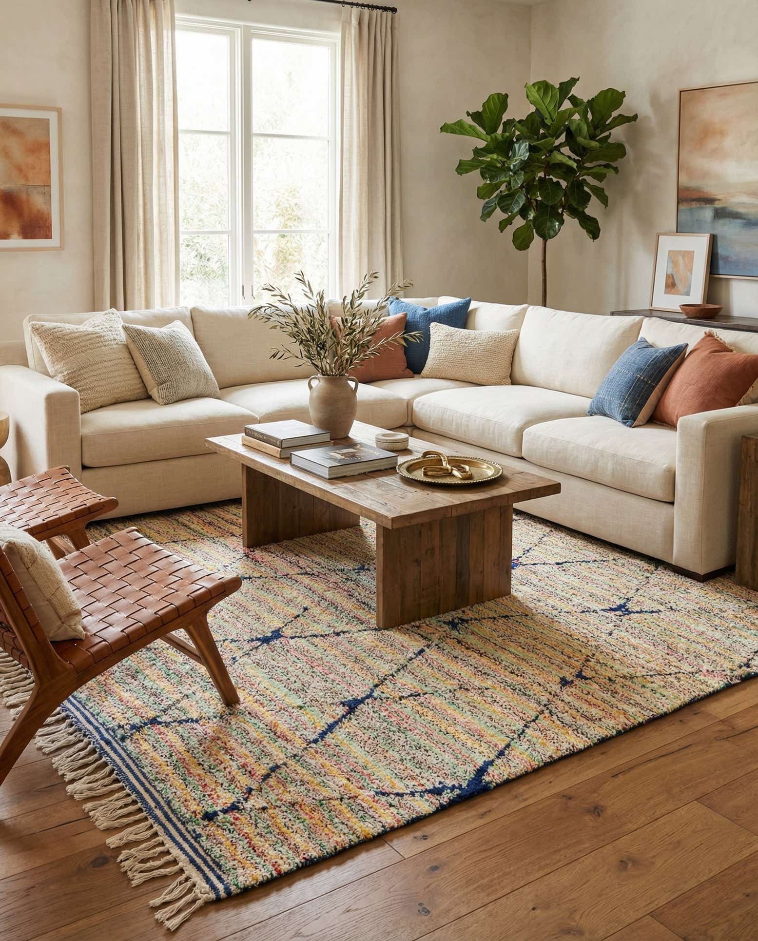 5' 2 x 8' Hand Knotted Moroccan Wool Rug