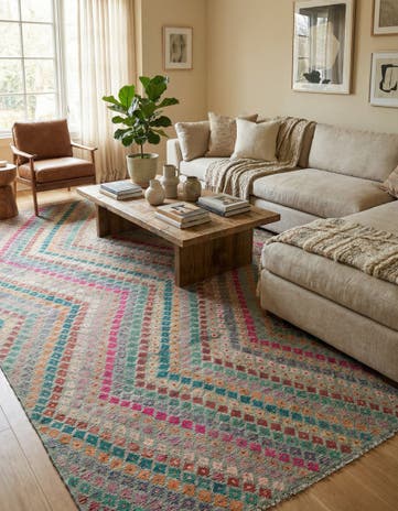 10' 4 x 13' Hand Woven Kilim Modern Wool Rug