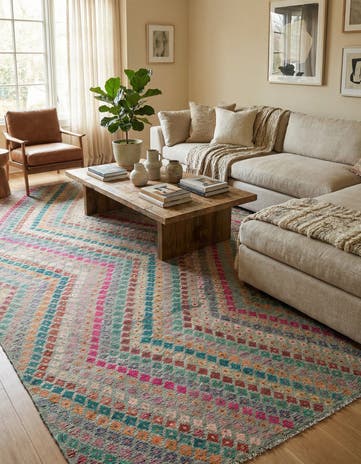 10' 4 x 13' Hand Woven Kilim Modern Wool Rug