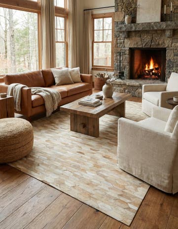 5' 2 x 7' 5 Cowhide Rug