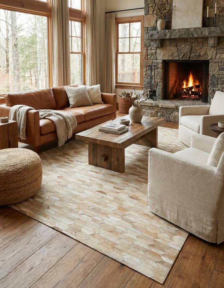 Detail image of 5' 2 x 7' 5 Cowhide Rug